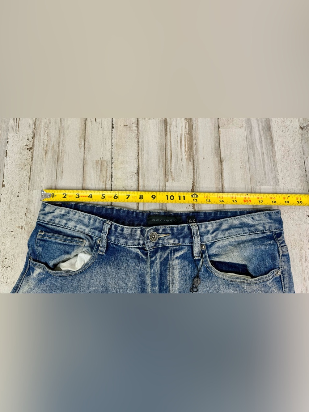 Decibel Men’s Jeans 36x32 Blue Straight Cotton Denim Zipper Button - Picture 6 of 11